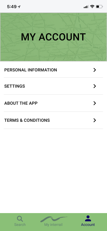 interrail app prototype med ny design