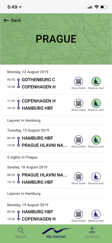 interrail app prototype med ny design