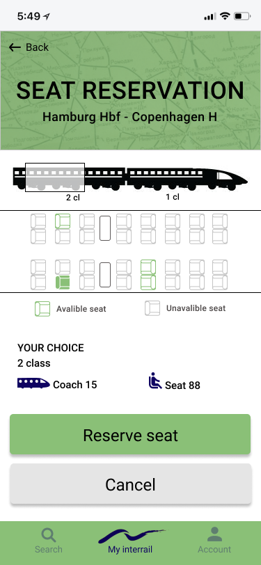 interrail app prototype med ny design